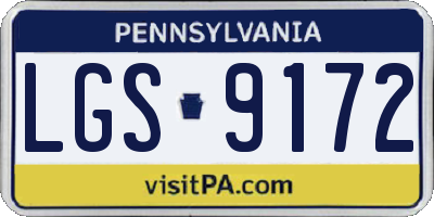 PA license plate LGS9172