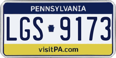 PA license plate LGS9173