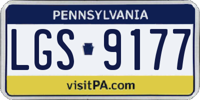 PA license plate LGS9177