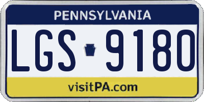 PA license plate LGS9180