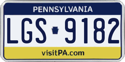 PA license plate LGS9182