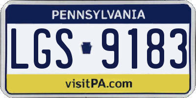 PA license plate LGS9183