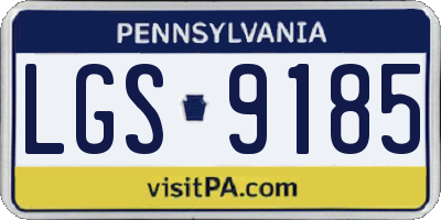 PA license plate LGS9185