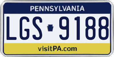 PA license plate LGS9188