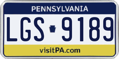 PA license plate LGS9189