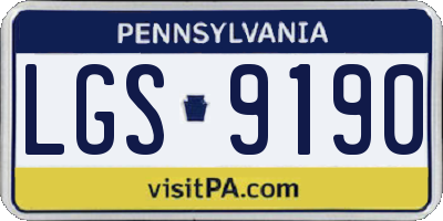 PA license plate LGS9190