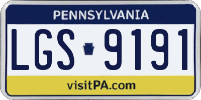 PA license plate LGS9191