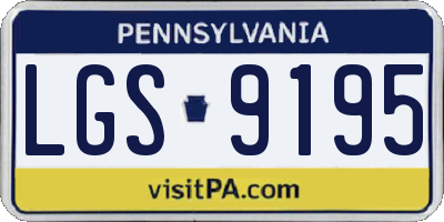 PA license plate LGS9195