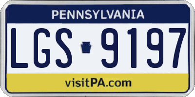 PA license plate LGS9197