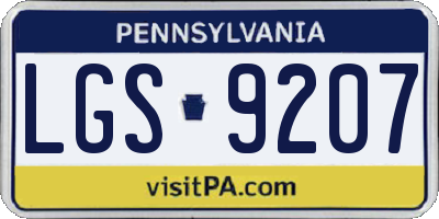 PA license plate LGS9207