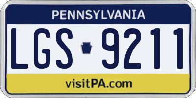 PA license plate LGS9211