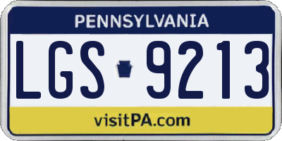 PA license plate LGS9213