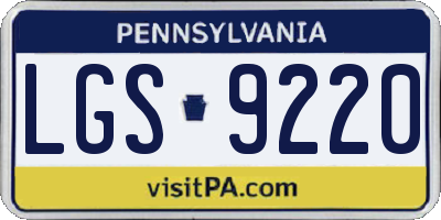 PA license plate LGS9220