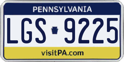 PA license plate LGS9225