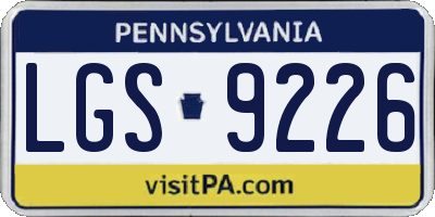 PA license plate LGS9226