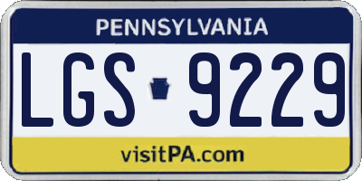 PA license plate LGS9229