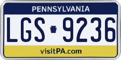 PA license plate LGS9236