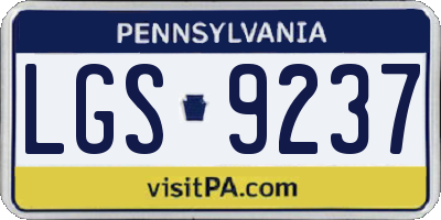 PA license plate LGS9237