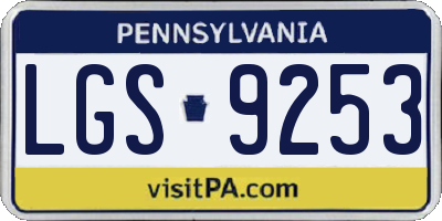 PA license plate LGS9253