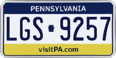 PA license plate LGS9257