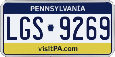 PA license plate LGS9269