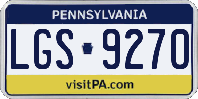 PA license plate LGS9270
