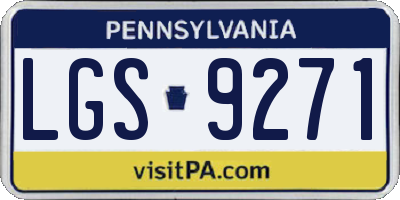 PA license plate LGS9271