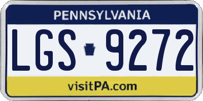 PA license plate LGS9272