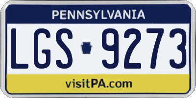 PA license plate LGS9273