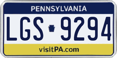 PA license plate LGS9294