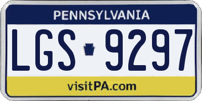 PA license plate LGS9297