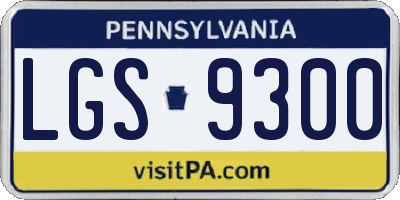 PA license plate LGS9300