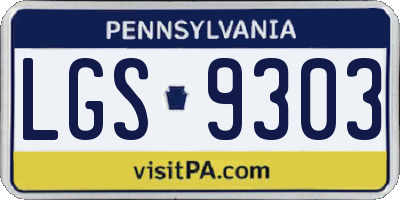 PA license plate LGS9303