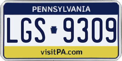 PA license plate LGS9309