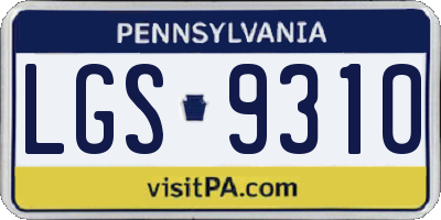 PA license plate LGS9310