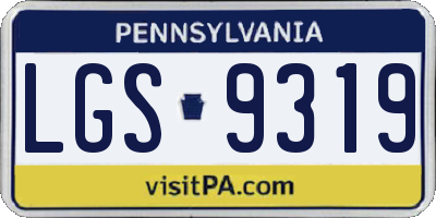 PA license plate LGS9319
