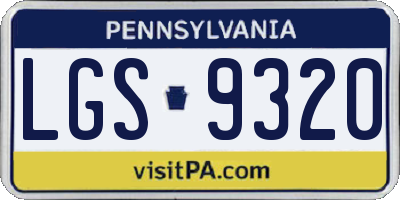 PA license plate LGS9320