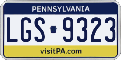 PA license plate LGS9323