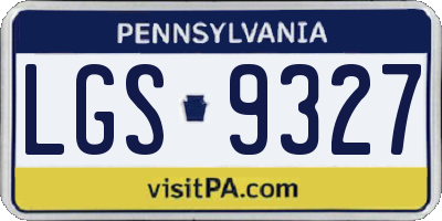 PA license plate LGS9327