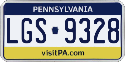 PA license plate LGS9328