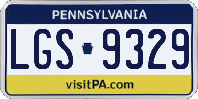 PA license plate LGS9329