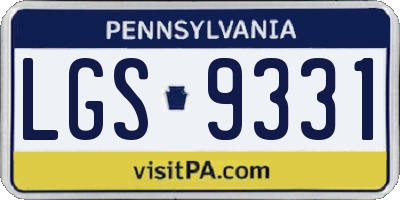 PA license plate LGS9331