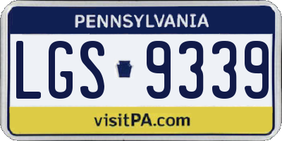 PA license plate LGS9339
