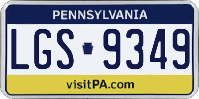 PA license plate LGS9349