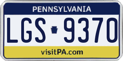 PA license plate LGS9370