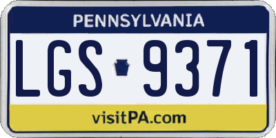 PA license plate LGS9371