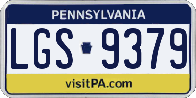 PA license plate LGS9379