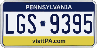 PA license plate LGS9395