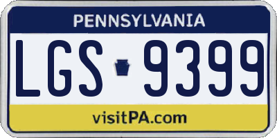 PA license plate LGS9399