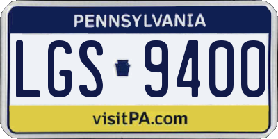 PA license plate LGS9400